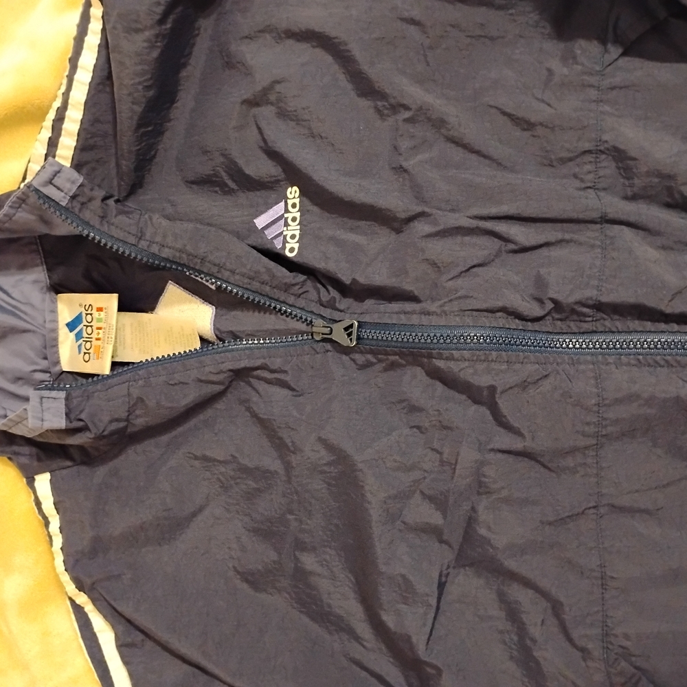 adidas vintage men's navy blue windbreaker jacket size L - Picture 3 of 3